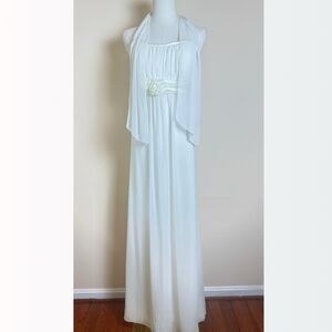Vtg Jessica McClintock Bridal Satin Wedding Fairy 90s Y2K Empire Rose Dress